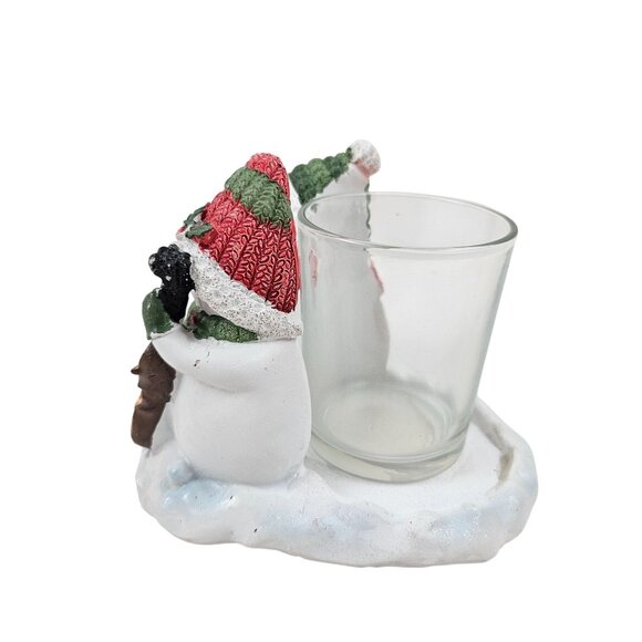 Yankee Candle Snowmen Instruments Glass Votive Holder Resin Cello Drum Christmas - Picture 7 of 10